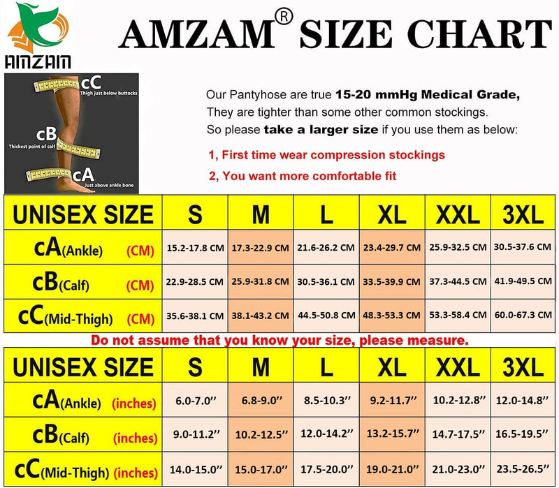 AMZAM® Medical Compression Pantyhose for Women & Men, Open Toe, Opaque, Firm Support 15-20mmHg Graduated Compression Stockings, Help Relieve Swelling Edema Varicose Veins, Nursing, Beige XXL Open Toe Beige - BeesActive Australia