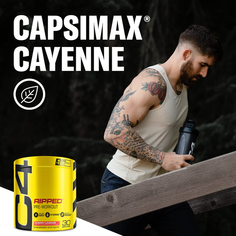 Cellucor C4 Ripped Pre Workout Powder Cherry Limeade | Creatine Free + Sugar Free Preworkout Energy Supplement for Men & Women | 150mg Caffeine + Beta Alanine| 30 Servings 30 servings (Pack of 1) - BeesActive Australia