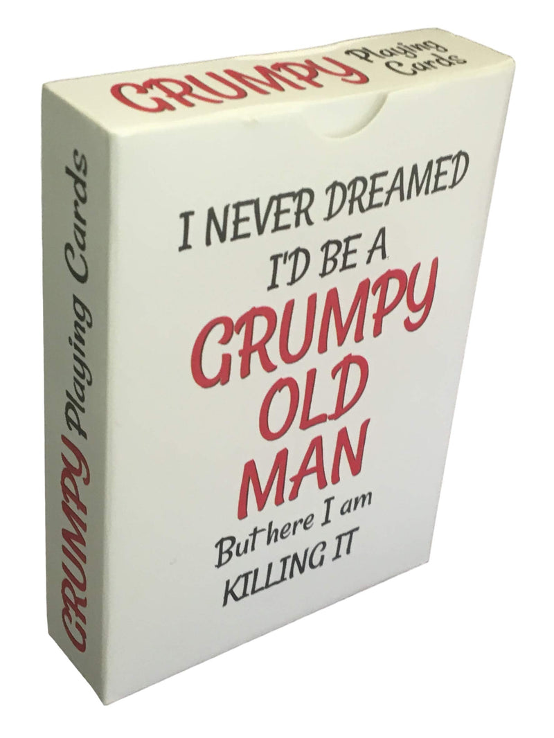 Grumpy Old Man Jumbo Index Playing Cards - Large Print for Seniors - Gag Present for 50th 60th 70th 75th 80th Birthday - Poker Sized for Texas Holdem, Bridge, Euchre, War - Men Novelty - BeesActive Australia