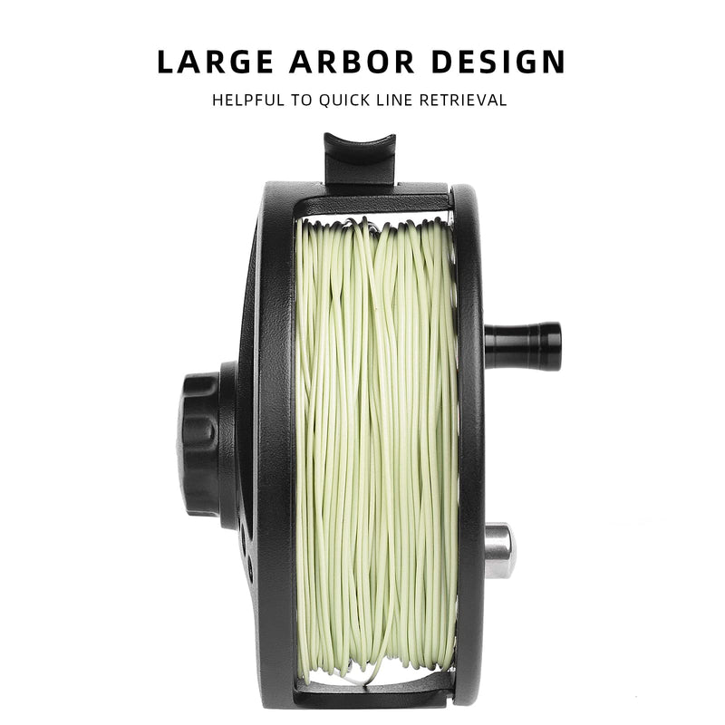 SF Weight Forward Floating Fly line Fly Fishing Line Moss Green 5wt 100FT Front Welded Loop & 5/6wt Fly Fishing Reel with Aluminum Alloy Body - BeesActive Australia