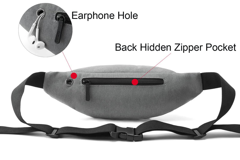 Mens Fanny Packs for Women Fashionable Waterproof Crossbody Plus Size Waist Pack Phone Bag Wallets Purse (Dark Gray) Large-Dark Gray(3 Zipper Pockets) - BeesActive Australia