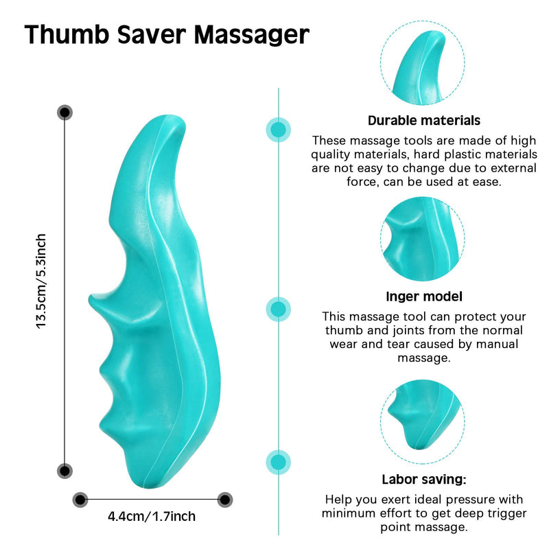 2 Pieces Thumb Massager Saver Deep Tissue Massage Tool Include 2 Green Thumb Protector Tool Point Massager for Gentle Point Massage - BeesActive Australia