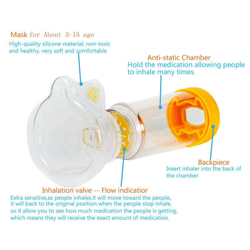 Aerochamber Plus Spacer Device for Kids, Medium Yellow Clean and Safe (Child) Child - BeesActive Australia