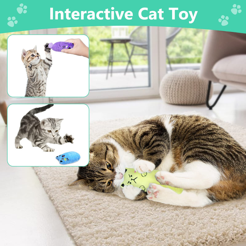 Catnip Toys, Soft Plush Cat Nip Chew Toy for Indoor Cats, Interactive Kitten Pillow Kitty Teething Toy 8 Pack - BeesActive Australia