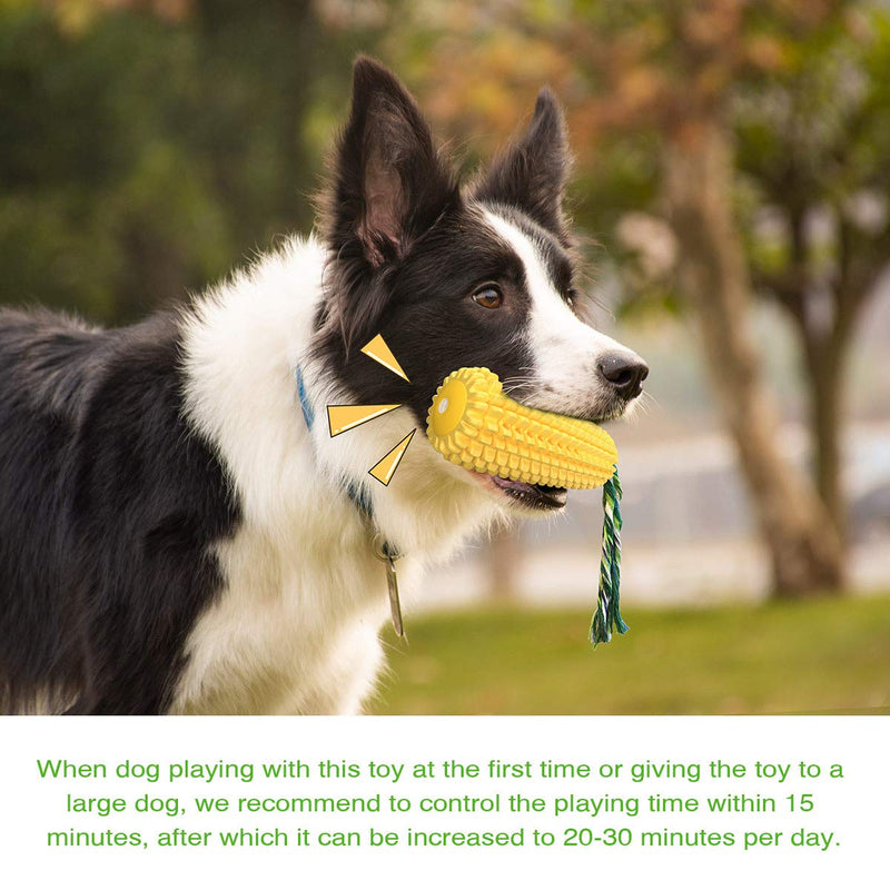 Dog Chew Toys, Puppy Toothbrush Clean Teeth Interactive Corn Toys, Dog Toys Aggressive Chewers Small Meduium Large Breed 5.8" squeak corn stick - BeesActive Australia