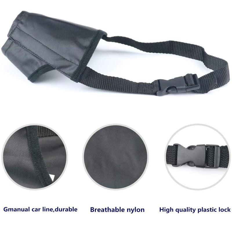 JYHY Nylon Dog Muzzle - Adjustable Quick Fit pet Muzzle Prevent from Biting Barking and Chewing for Small Medium Large Dogs Black - BeesActive Australia