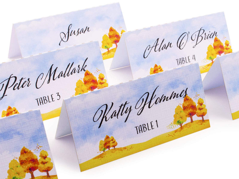 [AUSTRALIA] - Summer-Ray 48 Fall Watercolor Scenery Party Place Cards Seating Cards Escort Cards 