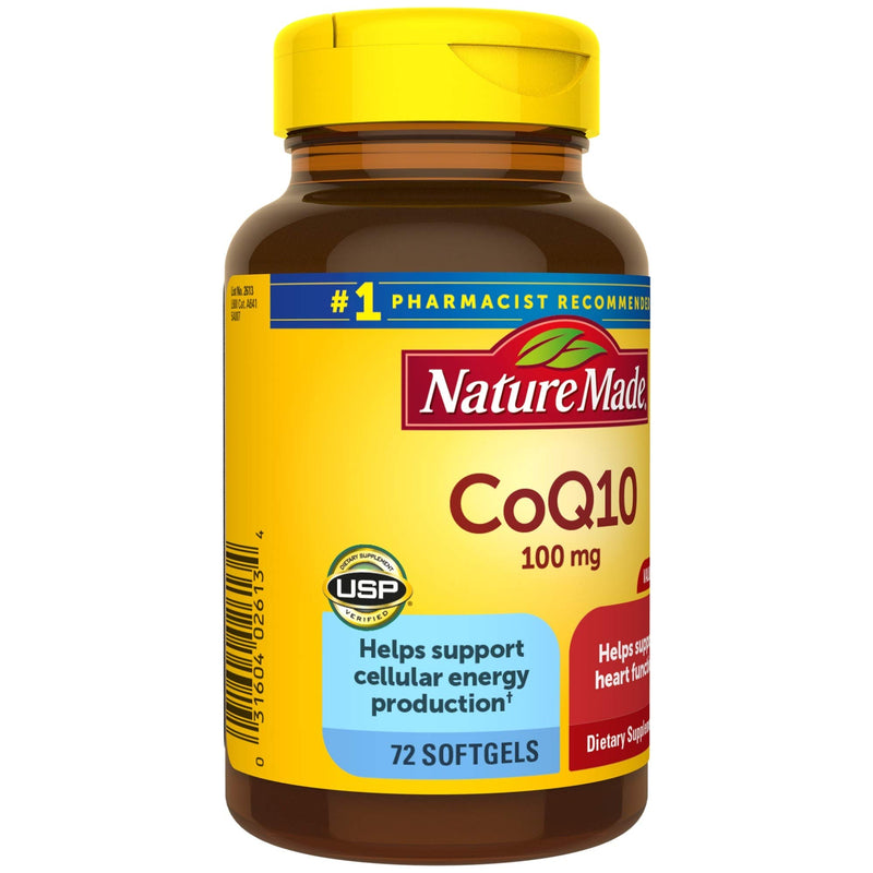 Nature Made CoQ10 100 mg Softgels, 72 Count Value Size for Heart Health and Cellular Energy Production 72 Count (Pack of 1) - BeesActive Australia