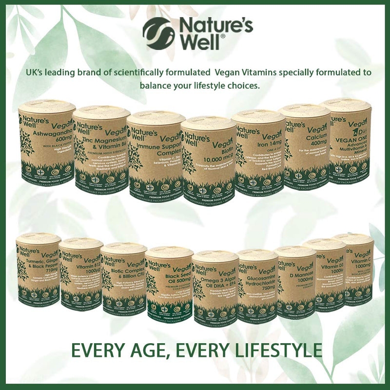 Vegan Omega 3 Algae Oil DHA + EPA, High Concentrate, 60 Vegetarian Capsules, from Sustainable Plant Based Alternative to Fish Oils, Halal & Kosher � Made in The UK by Nature�s Well (Pot) 60 Count (Pack of 1) - BeesActive Australia