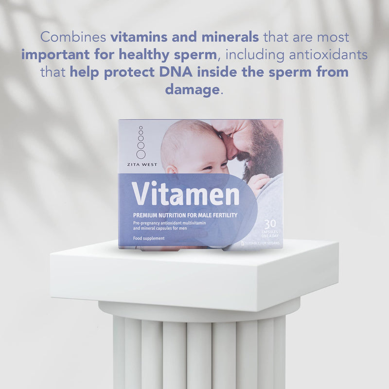 Zita West Vitamen - Ultimate Male Fertility Supplement - 30 Capsules (1 Months Supply) 30 Count (Pack of 1) - BeesActive Australia