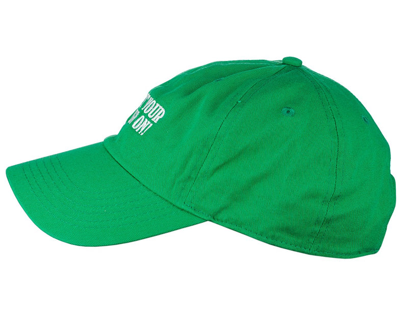 D&Y St. Patrick's Day Embroidered Quote Lucky Clover Low Profile Baseball Cap Get Your Irish On, Green - BeesActive Australia