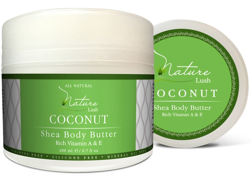 Best Coconut Body Cream - Natural & Organic – Deep Moisturizing Shea Butter with Almond by Nature Lush - 6.7 fl oz. - BeesActive Australia