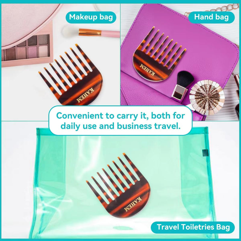 KAHEM Handmade Wide Tooth Comb for curly hair.Small Wide Tooth Comb for Long and short Hair Detangler Comb For Wet and Dry. Professional hair cutting combs-3.14Inch - BeesActive Australia