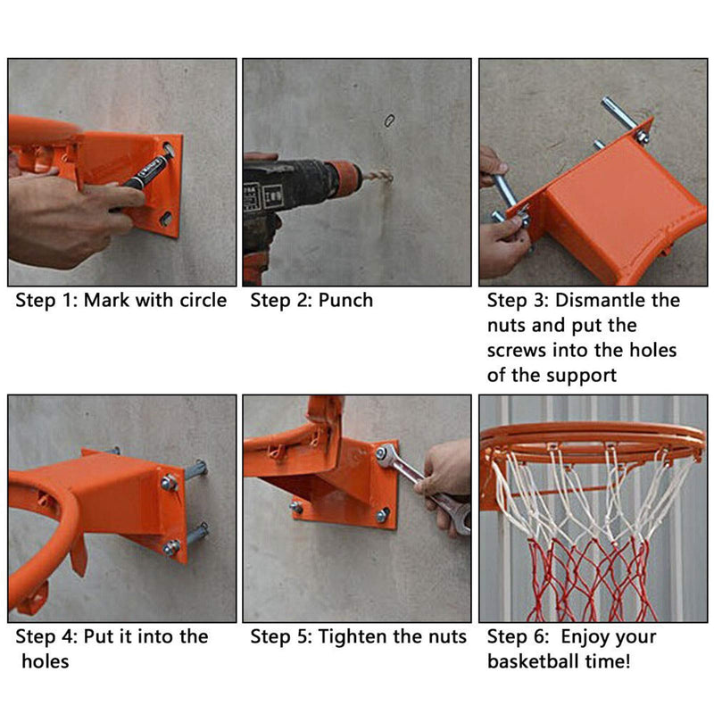 UyuECCL Kids Basketball Hoop, Dream Travel Basketball Rim Goal Wall Mounted Basketball Hoop Indoor Outdoor Hanging Basketball Hoop, 32centimeter/12.6inch - BeesActive Australia