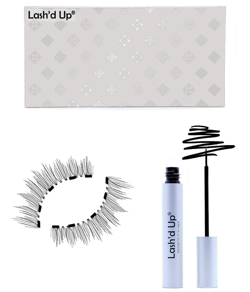Lash'd Up Magnetic Eyeliner 3x Stronger with Magnetic Eyelashes Kit Natural Reusable Waterproof (Very Natural) - BeesActive Australia