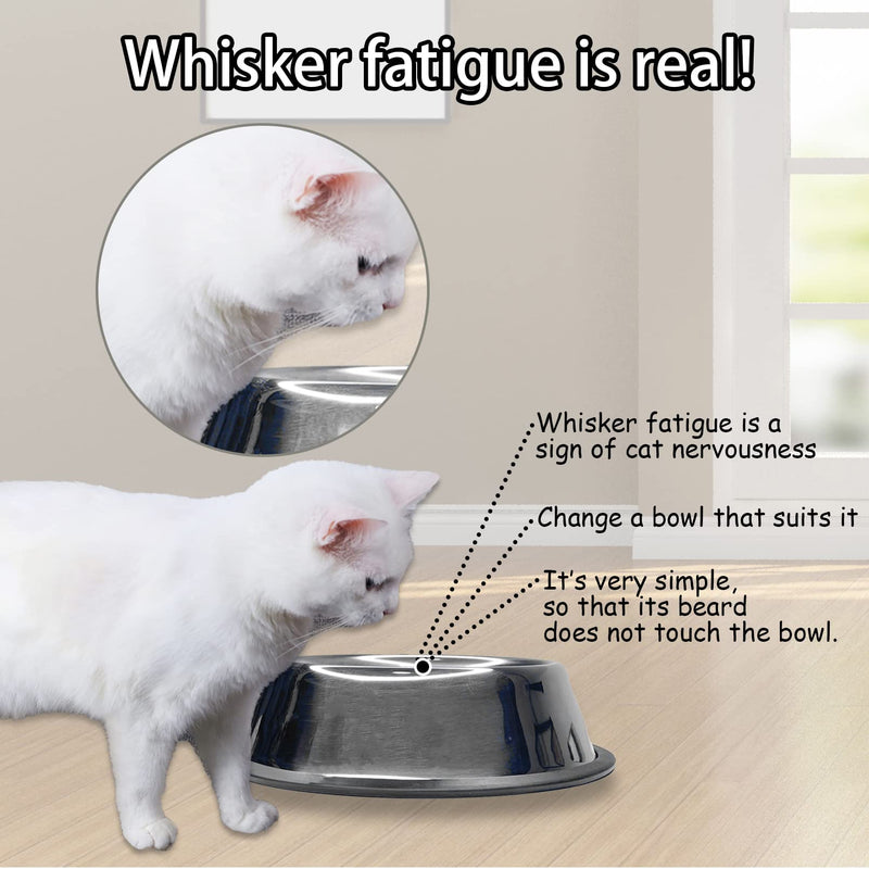 Fhiny 4Pcs Stainless Steel Dog Cat Bowl with Rubber Base Pet Food and Water Feeder Bowls Stackable Non-Slip Dish Plate for Small Medium Animals Puppy Kitten Rabbit 6oz-4PCS/No Paw Prints - BeesActive Australia