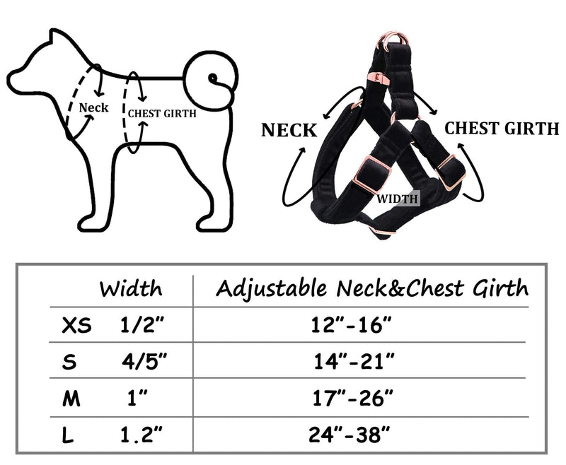 ARING PET Dog Halter Harness, Velvet Dog Harness, No Pull Dog Halter Harness, Adjustable Heavy Duty Dog Harness for Small Medium Large Dogs Medium (Pack of 1) Black - BeesActive Australia
