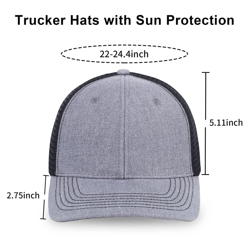 Crazy Era Unisex Trucker Hats Blank Mesh Snapback Hats Sport Plain Baseball Caps Adjustable Fitted Hat #1 Grey Blue+grey Black - BeesActive Australia