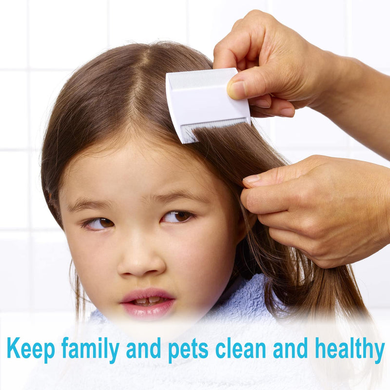 Lice Comb Flea Comb For Cats Dog Comb Pet Comb Set Metal Fine Tooth Comb Remove Tear Marks Float Hair Dandruff (C) C - BeesActive Australia