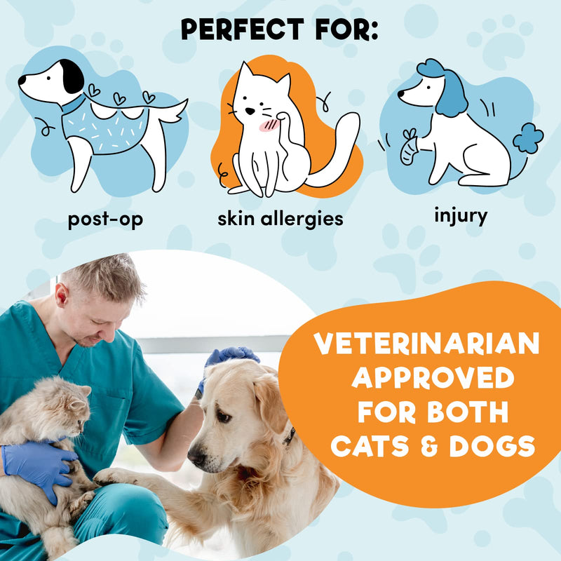 BENCMATE Protective Inflatable Collar for Dogs and Cats - Soft Pet Recovery Collar Does Not Block Vision E-Collar [Neck:12"-18"] Large Blue - BeesActive Australia