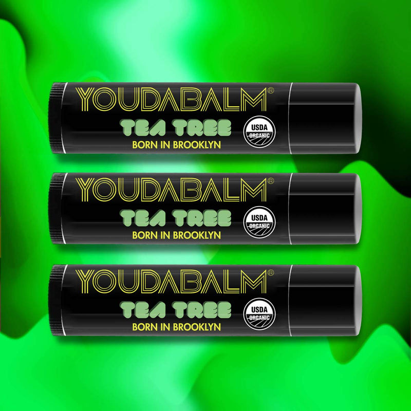 You Da Balm: Organic Lip Balm | Tea Tree | 3-Pack | Cool & Refreshing Pack of 3 Tubes - BeesActive Australia