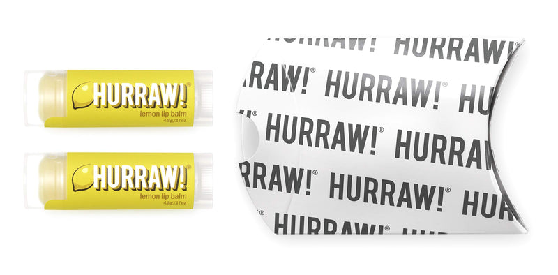 Hurraw! Lemon Lip Balm, 2 Pack: Organic, Certified Vegan, Cruelty and Gluten Free. Non-GMO, 100% Natural Ingredients. Bee, Shea, Soy and Palm Free. Made in USA - BeesActive Australia