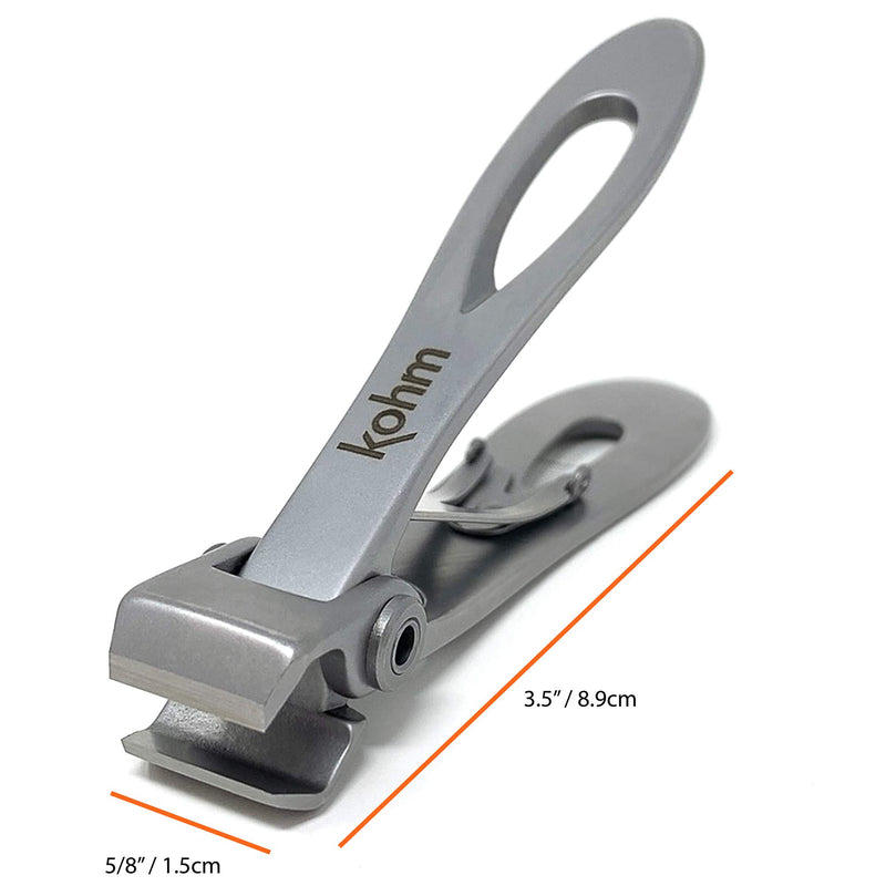 Kohm CP-220L Straight Blade, 5mm Heavy Duty, Wide Jaw Toenail Clippers for Thick Toenails or Tough Fingernails, Large Toenail Clippers for Men, Seniors, Adults - BeesActive Australia
