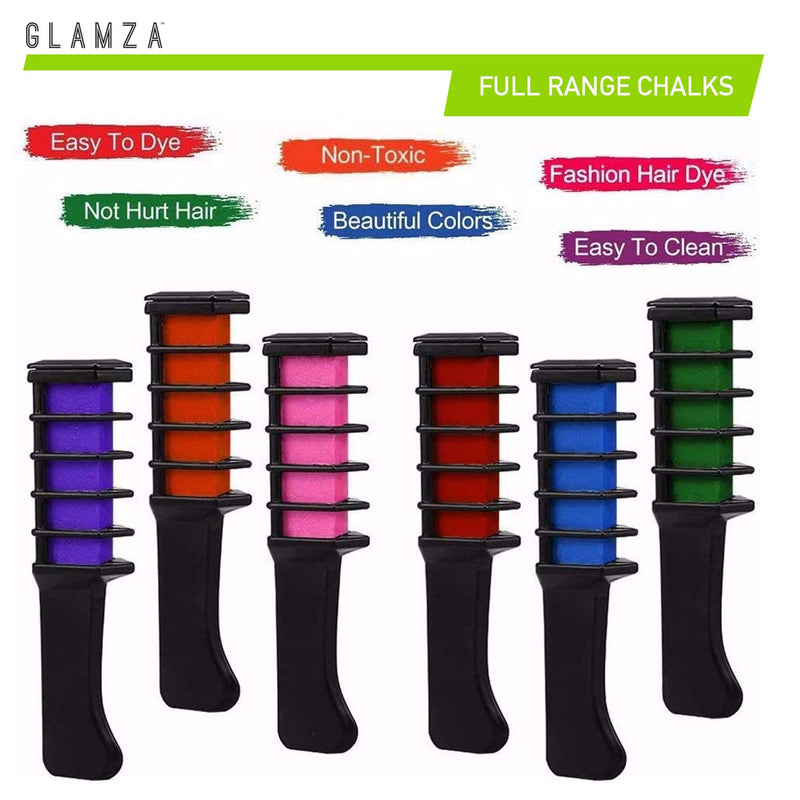 Hair Chalk GLAMZA Hair Chalk for Kids x6 Vibrant Hair Chalks for Girls Women & Children - BeesActive Australia