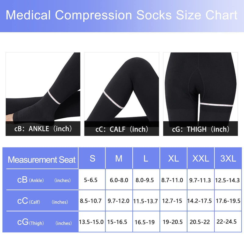 Evolyline Medical Compression Tights for Women & Men 20-30 mmHg, Open Toe Compression Pantyhose, Toeless Graduated Support Tights Compression Socks Stockings for Varicose Veins Edema Flight Nursing Beige XL - BeesActive Australia