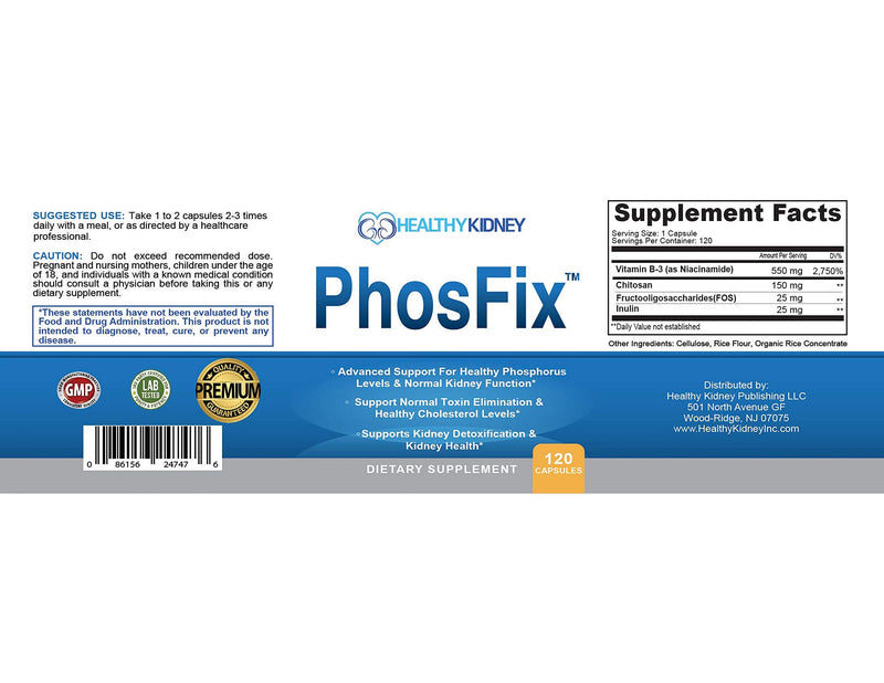 PhosFix 120 Pills Phosphorus Binder with Chitosan for Supporting Normal Phosphorus Levels Kidney-D Supplement Vitamin D Bundle - BeesActive Australia