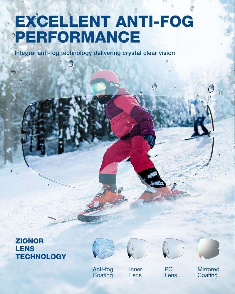 ZIONOR XMINI Kids Ski Goggles - Snowboard Snow Goggles for Boys Girls Youth - BeesActive Australia