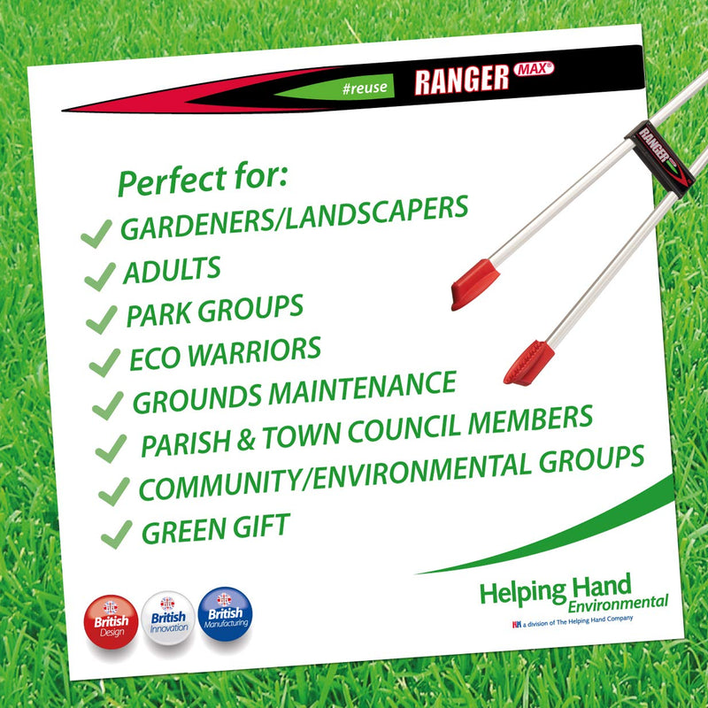 The Helping Hand Company LP3035IB Ranger Max Curved Handle, Red/Silver, 35-Inch Single - BeesActive Australia