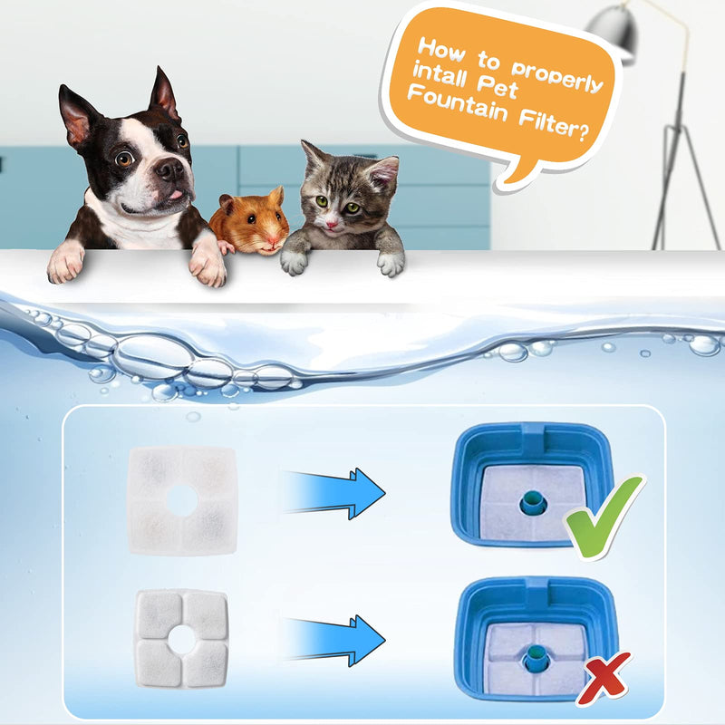 Cat Fountain Replacement Filter - 16Pcs, Guarm Cat Water Fountain Filter, Pet Water Fountain Filter Replacement for Most Cat Dog Water Dispensers, Activated Carbon Filters & PP Cotton (16pcs-02) 16pcs-02 - BeesActive Australia