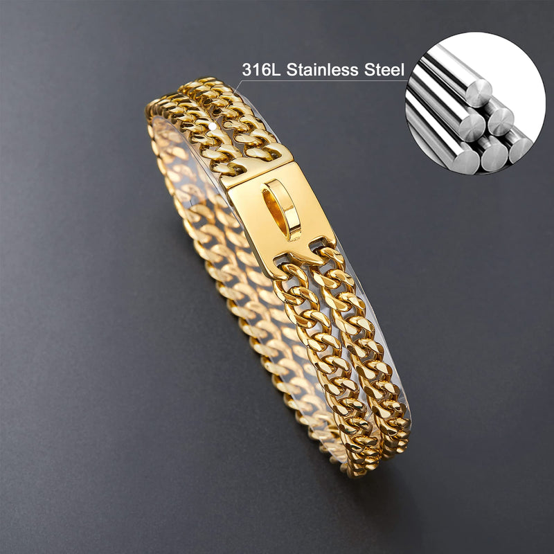 W/W Lifetime Gold Dog Chain Collar Walking Metal Chain Collar with Design Secure Buckle,18K Cuban Link 24MM Strong Heavy Duty Chew Proof for Medium Large Dogs American Pitbull German Shepherd 24"(Suits Dog Neck 22" to 23.5") - BeesActive Australia
