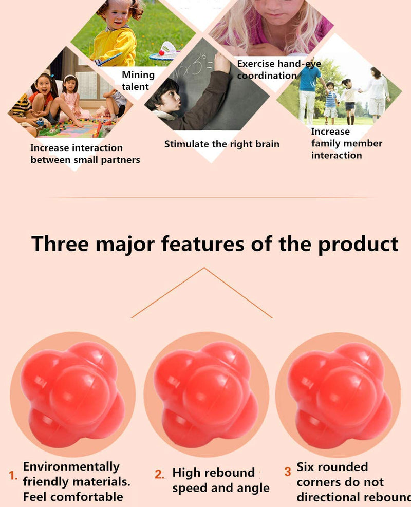 Reaction Ball Field Training Ball and Agility Trainer by Hexagonal Ball Reflex Speed Training Equipment Set Fast Speed Agility Hand Eye Baseball Basketball Boxing Soccer Football Exercise Coordinati - BeesActive Australia