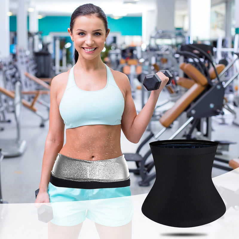 Waist Trimmer Sweat Waist Trainer Wrap Stomach Wraps for Women Bodybuilding Silver Inner Small - BeesActive Australia
