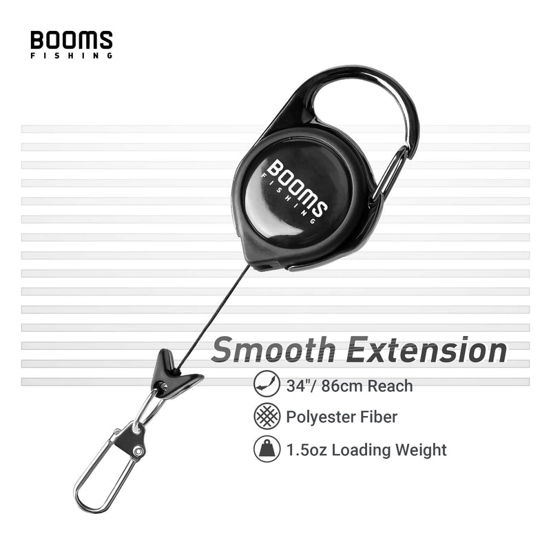 Booms Fishing RG1 Fly Fishing Zinger Retractor 3 pcs Black - BeesActive Australia