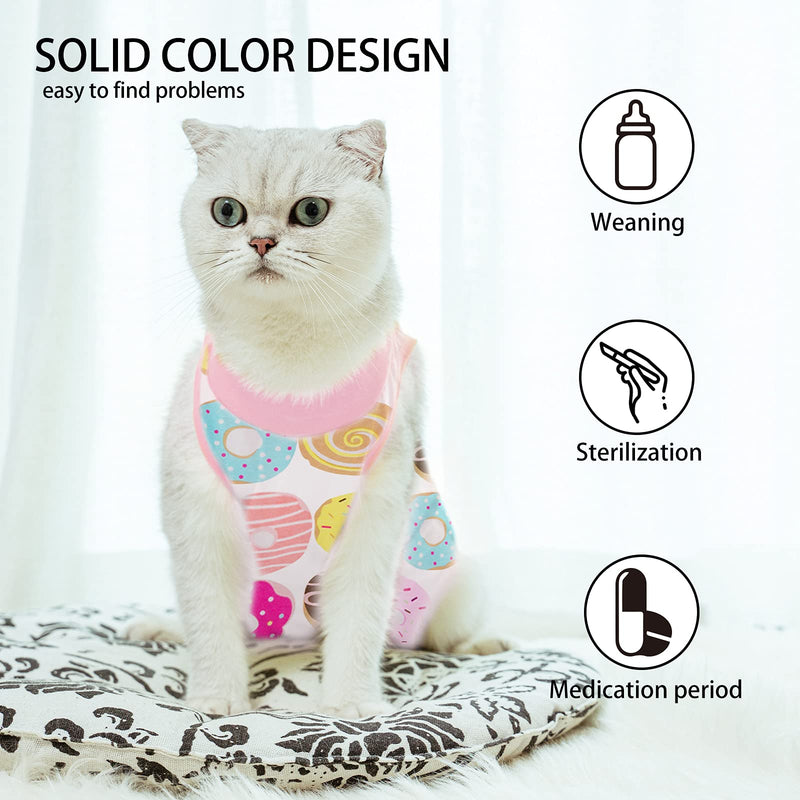 TORJOY Cat Professional Recovery Suit for Abdominal Wounds or Skin Diseases,After Surgery Wear Anti Licking Wounds,Breathable E-Collar Alternative for Cats and Dogs Medium Doughnut - BeesActive Australia
