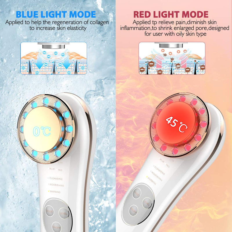 Face Massager, Skin Care Tools 7 in 1 Facial Machine Skin Care for Face Neck (Gold) Gold - BeesActive Australia