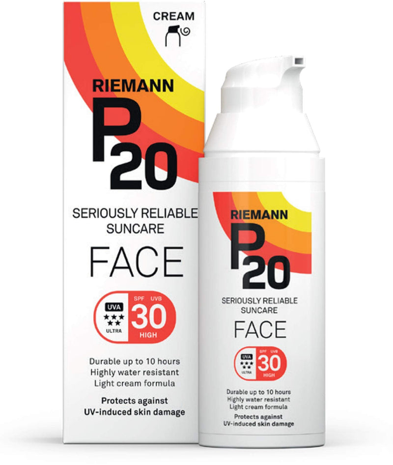 Riemann P20 Face Sun cream SPF30 50 g Long Lasting UVA and UVB Protection for up to 10 hours, Highly Water Resistant - BeesActive Australia