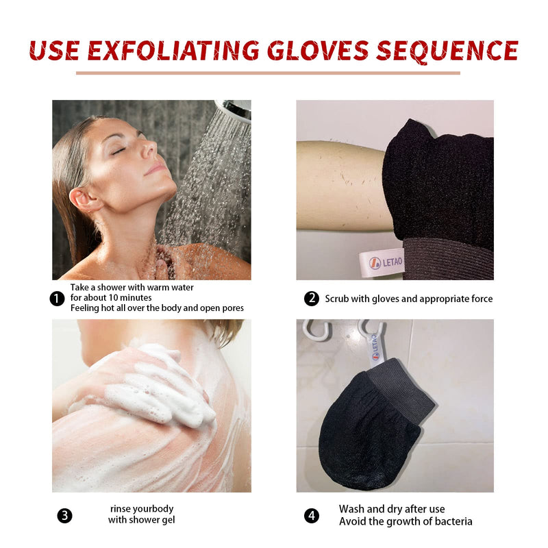 LETAO® 2 pack Exfoliating Glove, Turkish bath natural and effective peeling, peeling dead skin - BeesActive Australia