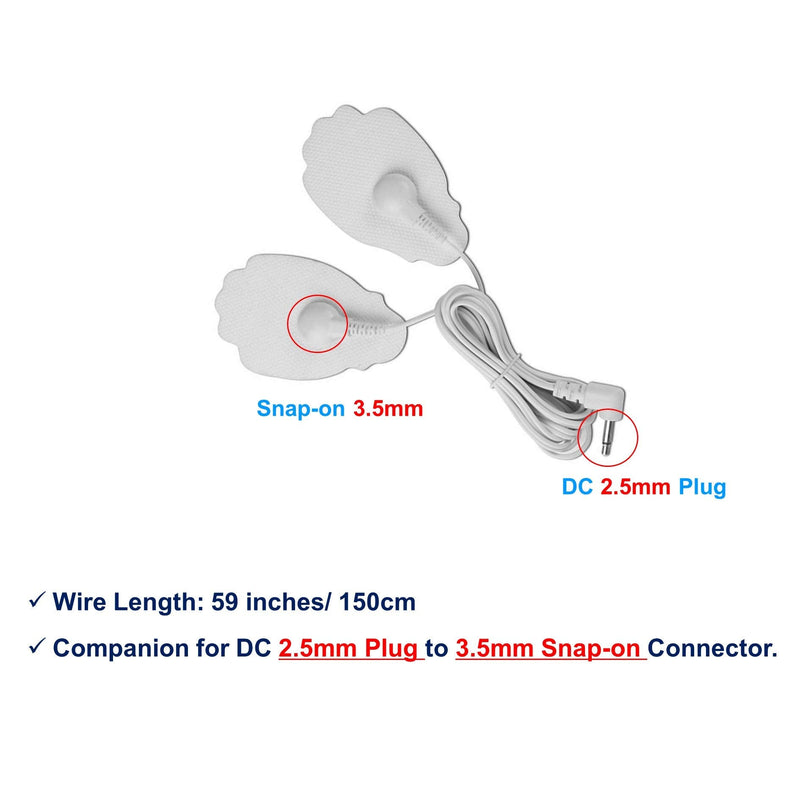 4 Pieces Replacement TENS Lead Wires 2.5mm Plug to 3.5 mm Snap Replace Cable Lead Wires for TENS Muscle Nerve Stimulators - BeesActive Australia
