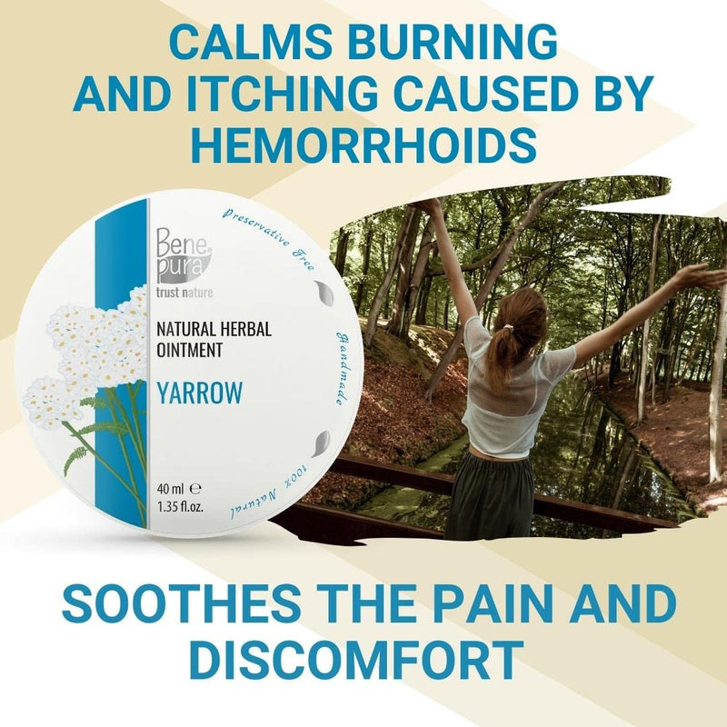 BenePura Hemorrhoids Ointment, Natural White Yarrow Ointment, Soothes Burning, Itching and Discomfort, 40 ml - BeesActive Australia