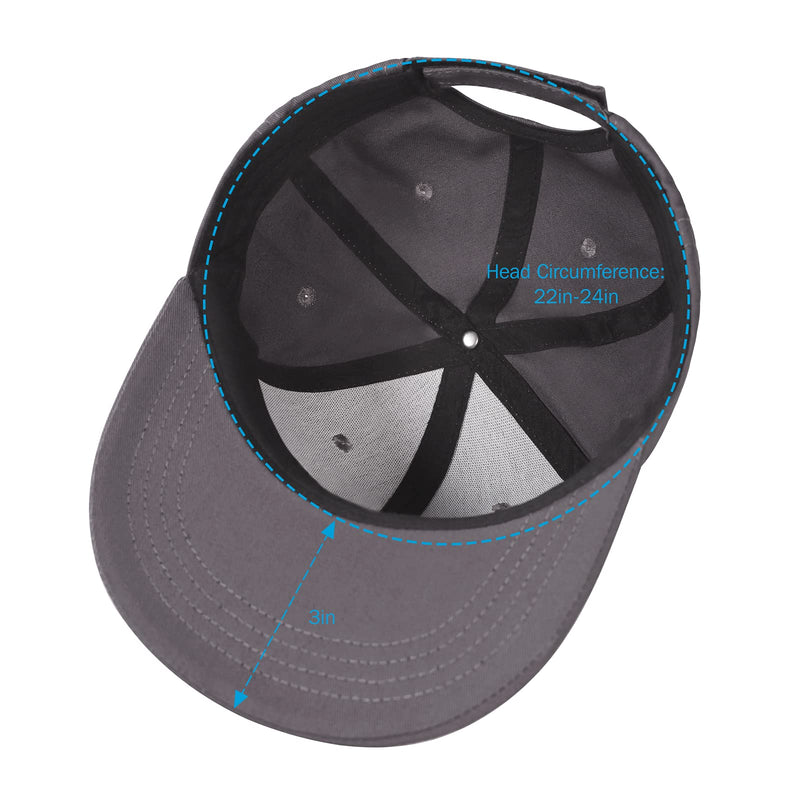 YOULEY Birthday Gifts Snapback Hats for Men Adjustable Flat Visor Trucker Hats for Father with Embroidery Gray - BeesActive Australia