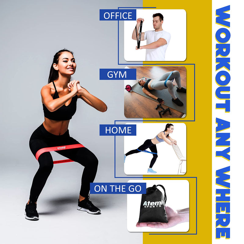 Elastic Bands Exercise Set | Stretch Bands for Exercise | 4 Exercise Bands Resistance for Women | Resistant Bands Female | Free Workout Guide - BeesActive Australia