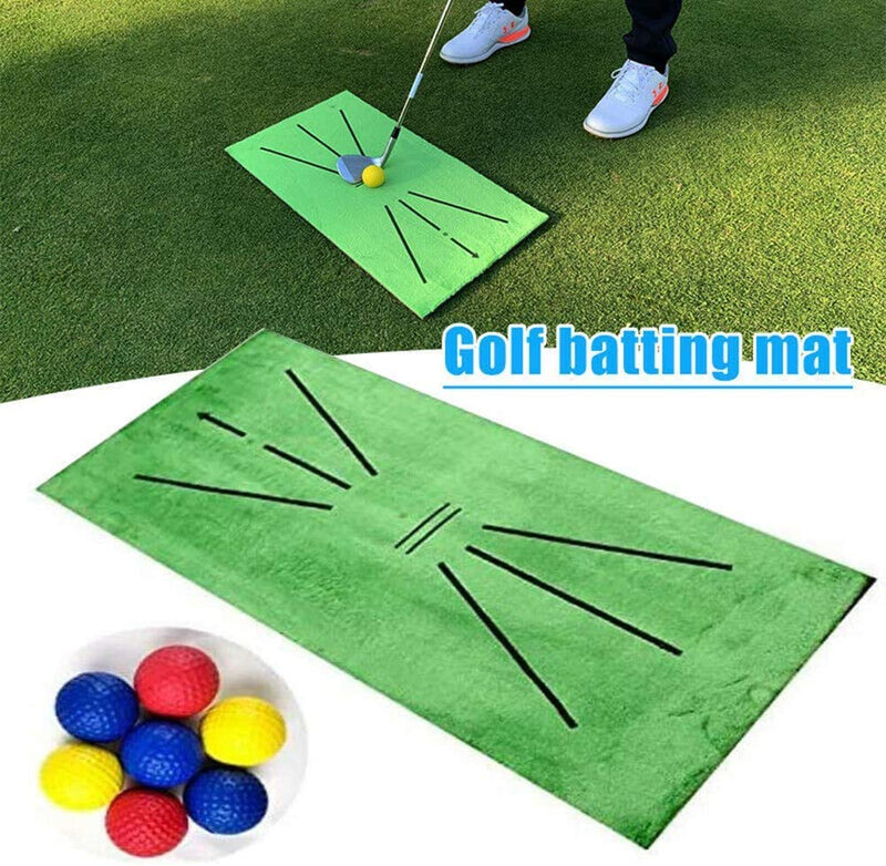 ZPOKA Golf Training Mat, Mini Golf Practice Training Aid Rug for Swing Detection Batting, Game and Gift for Home/Office/Outdoor (12" X 24") - BeesActive Australia