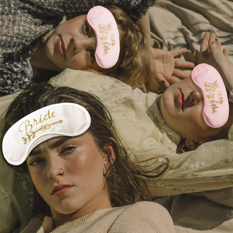 8 Pcs Sleep Eye Masks, Bridesmaids Team Bride Sleep Eye Masks Party Accessories for Wedding Engagement Party - BeesActive Australia