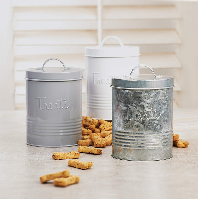 Amici Home Retro Treats Gray Canister, Grey-72, Large/72 oz, White - BeesActive Australia