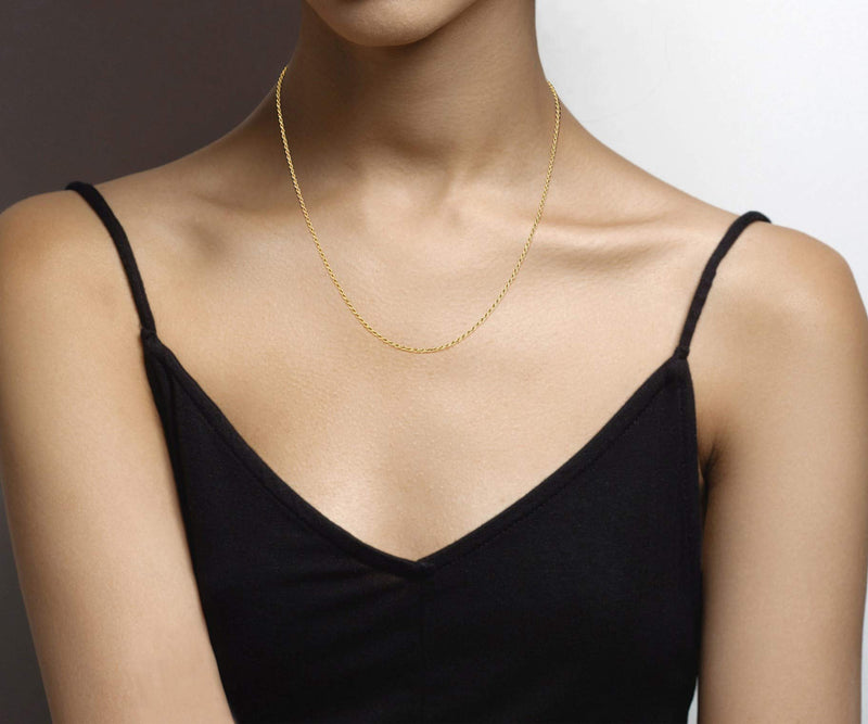 Miabella Solid 18K Gold Over Sterling Silver Italian 2mm, 3mm Diamond-Cut Braided Rope Chain Necklace for Men Women, 925 Sterling Silver Made in Italy Length 20 Inches - BeesActive Australia