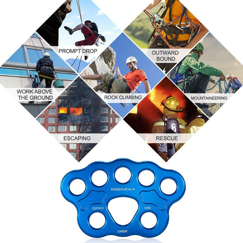 Lixada Paw Rigging Plate 45KN 8/15 Holes Large Anchor Multipliers Connector Gear for Aerial Dance & Rock Climbing - BeesActive Australia